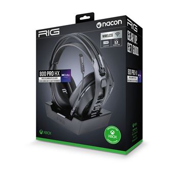 Casque gaming sans fil pour Xbox Series X/S/Xbox One/PC Nacon RIG 800 PRO HX Noir et station d'accueil