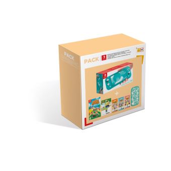 Pack Fnac Console Nintendo Switch Lite Turquoise + Animal Crossing New Horizons + Pochette Nintendo Switch Animal Crossing + Amiibo Amiral + Paquet cartes Animal Crossing Série 2/3/4