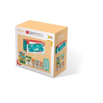 Pack Fnac Console Nintendo Switch Lite Turquoise + Animal Crossing New Horizons + Pochette Nintendo Switch Animal Crossing + Amiibo Amiral + Paquet cartes Animal Crossing Série 2/3/4