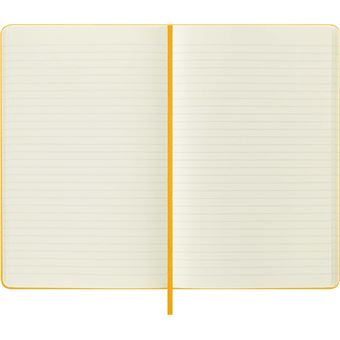 Carnet grand format Moleskine rigide ligné Soie Jaune orange