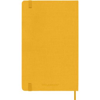 Carnet grand format Moleskine rigide ligné Soie Jaune orange