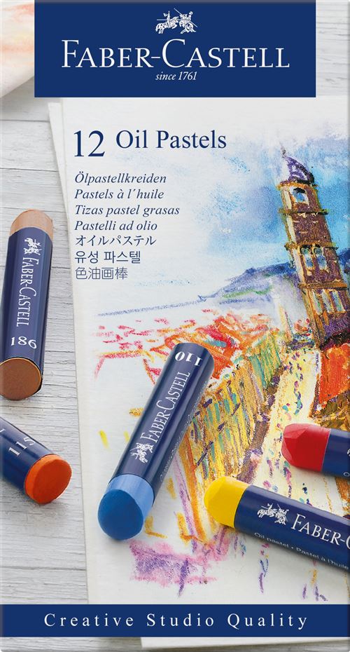 Coffret cartonné 12 pastels à l’huile Faber-Castell Goldfaber