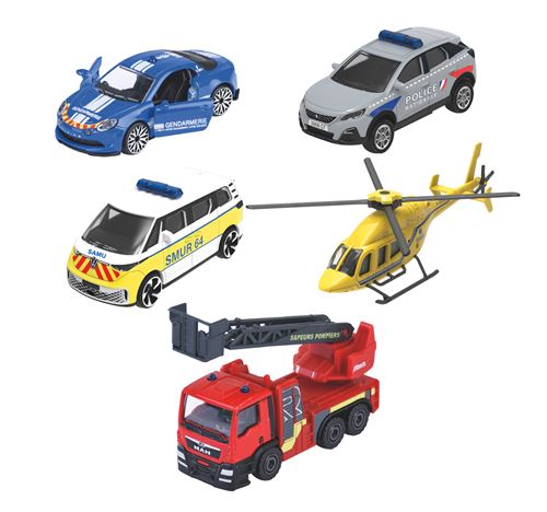 Coffret de 5 véhicules Majorette Premium SOS
