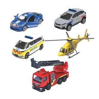 Majorette, 212053166, Set de 5 véhicules Comprenant des véhicules Street, Premium SOS ou Farm, Voitures Miniatures avec Roue Libre en métal/Plastique, 4 modèles Assortis, 7, 5 cm