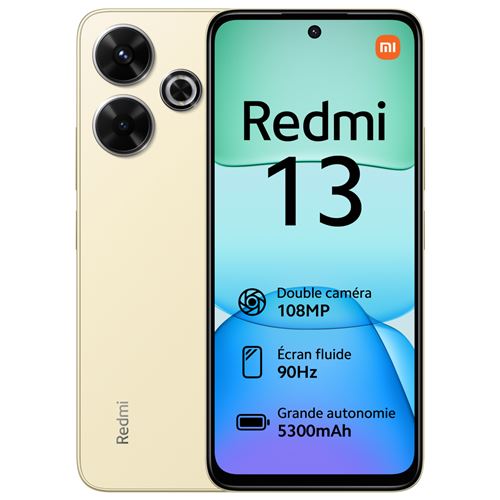 Smartphone Xiaomi Redmi 13 6,79"" Double SIM 256 Go Or État correct - Xiaomi reconditionné disponible sur Fnac