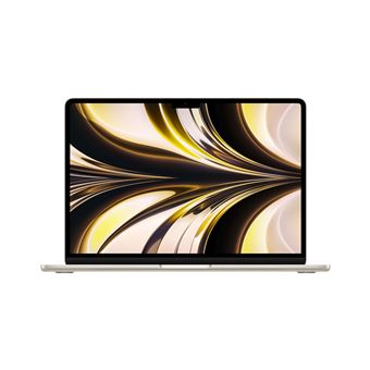 Apple MacBook Air 13'' 512 Go SSD 8 Go RAM Puce M2 CPU 8 cœurs GPU 10 cœurs Lumière Stellaire Nouveau