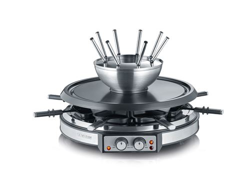 Appareil à raclette et fondue Severin RG2348 1900 W Inox et Noir