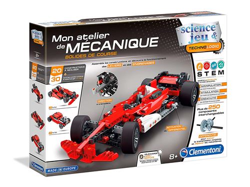 Jeu de construction Clementoni Mon atelier de mécanique Bolides de course