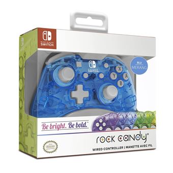 Manette Nintendo Switch filaire PDP Rock Candy Mini Bleu