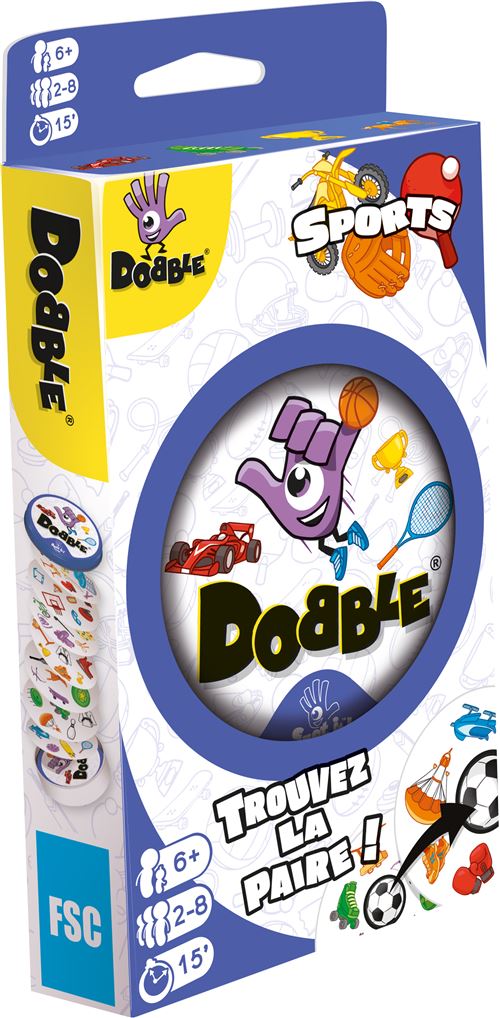 Jeu d'Ambiance Asmodee DOBSPO04FRasmodee – Dobble Sports, 55 Cartes