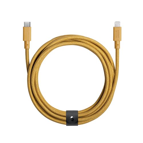 Câble Native Union Belt XL USB-C vers Lightning 3 m pour iPhones/iPads/AirPods Jaune
