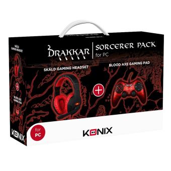 Pack Gaming Drakkar PC Konix Casque SKALD + Manette Blood Axe