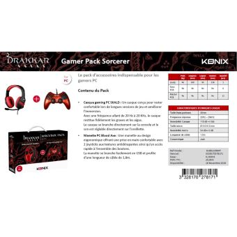 Pack Gaming Drakkar PC Konix Casque SKALD + Manette Blood Axe