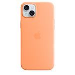 Coque en silicone avec MagSafe pour iPhone 15 Plus Sorbet à l'orange