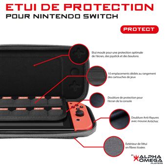 Etui de protection pour Nintendo Switch Alpha Omega Players Gris