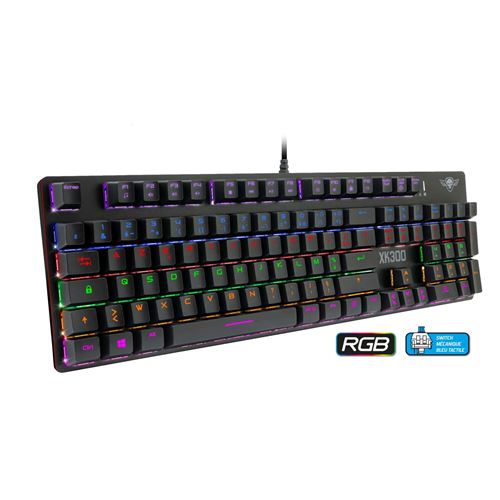 Spirit Of Gamer XPERT-K300 - Toetsenbord - achtergrondverlichting - USB - AZERTY - Frans - toetsschakelaar: blauwe schakeling - zwart - detailhandel