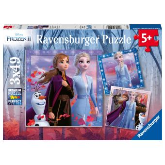 Puzzles 3 X 49 Pieces Ravensburger Le Voyage Commence Disney Frozen La Reine Des Neiges 2 Puzzle Enfant Achat Prix Fnac