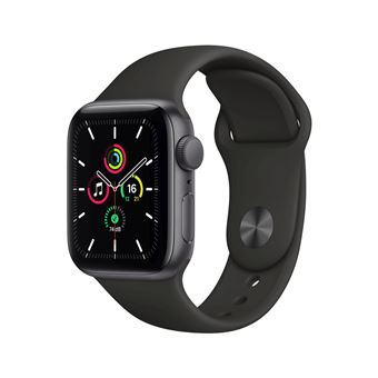 Apple Watch SE GPS, 40mm boitier aluminium gris sidéral avec bracelet sport noir - 1