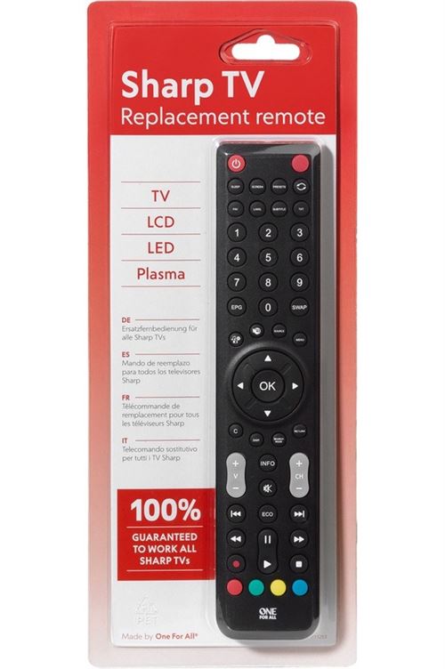 Télécommande One For All URC1921 Noir pour TV Sharp - Télécommande