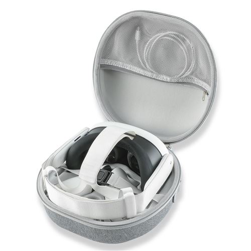Etui de protection Alpha Omega Players pour casque réalité virtuelle Meta Quest 3 Blanc et gris