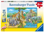 Puzzles 2 x 24 pièces Ravensburger Bienvenue au zoo