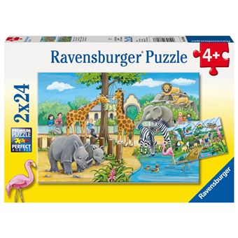 Puzzles 2 x 24 pièces Ravensburger Bienvenue au zoo