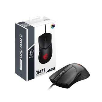 Souris filaire Gaming MSI Clutch GM31 Noir et rouge