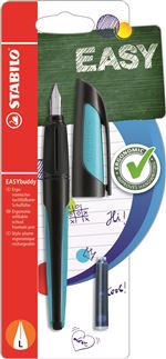 Stylo plume Stabilo Easybuddy version gaucher Noir et bleu