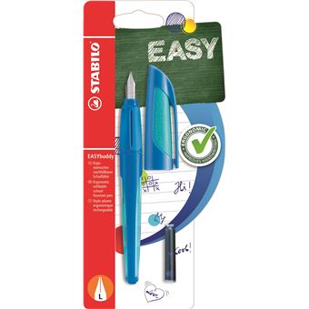 Stylo plume Stabilo Easybuddy version gaucher Noir et bleu