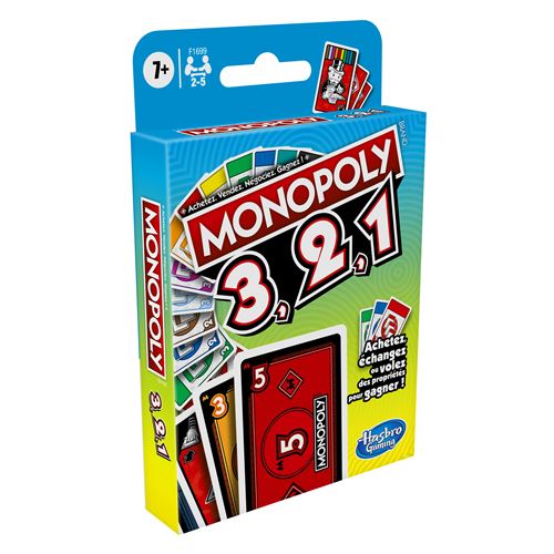 Jeu de cartes Monopoly 3,2,1