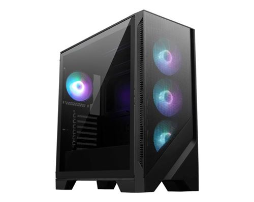 Boîtier PC gaming MSI MAG FORGE 320R ARIFLOW moyen tour noir ARGB avec panneau latéral verre trempé
