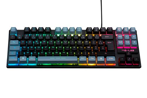 Clavier Gaming filaire Azerty The G-Lab Keyz Caesium TKL BG Noir et Gris