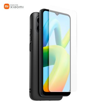 Pack Coque Made For Xiaomi TPU Noir + Verre trempé Transparent pour Redmi A1