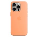 Coque en silicone avec MagSafe pour iPhone 15 Pro Sorbet à l'orange