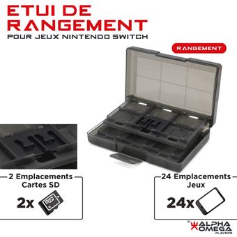 Boîte de rangement pour Nintendo Switch Alpha Omega Players Noir