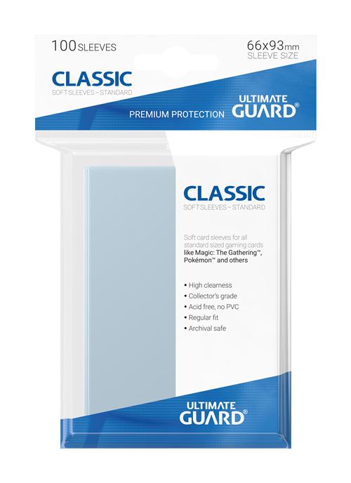 Pack de 100 pochettes pour cartes à collectionner Ultimate Guard Taille Standard Transparent