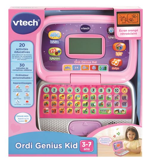 Ordinateur Vtech Genius Kid Rose Jouet Multimedia Achat Prix Fnac