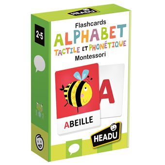 Jeu écriture et lettres Headu Flashcards Alphabet Tactile et Phonétique