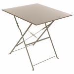 Table de jardin Hespéride pliante carrée Camargue Taupe Mat