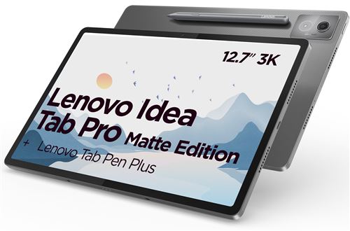 Tablette Tactile Lenovo Idea Tab Pro Matte Edition 12,7" WiFi 128 Go Gris + Stylet Tab Pen Plus