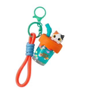 ITOTAL PORTE-CLÉS BUBBLE TEA CHAT BLANC ET ORANGE