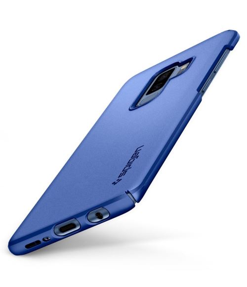 Spigen Thin Fit Series - Achterzijde behuizing voor mobiele telefoon - polycarbonaat - koraalblauw - voor Samsung Galaxy S9+