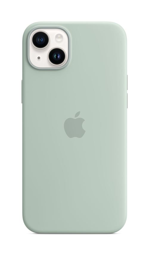 Coque en silicone avec MagSafe pour Apple iPhone 14 Plus Bleu cactus