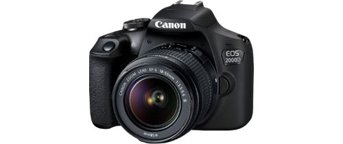 Appareil Photo Reflex Canon EOS 2000D + Objectif EF-S 18-55 mm f/3.5-5.6 IS II + Objectif EF 75-300 mm f/4-5.6 III + Sac SB130 + Carte mémoire SD 16 Go