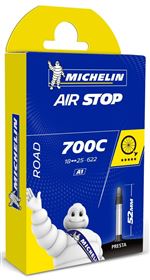 Chambre à air Michelin Airstop Butyl 700 x 18/23c FV 52mm Noir et Gris