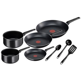 Set de poêles et casseroles Tefal Essential B3099002 8 pièces Noir