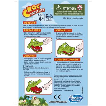 Croc Dentiste Hasbro : King Jouet, Jeux de plateau Hasbro - Jeux