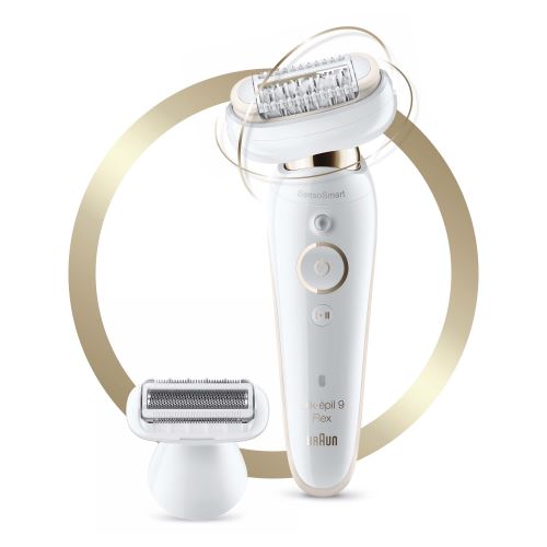 Braun Silk-épil 9 Épilateur Électrique Femme, Une Épilation Longue Durée, Blanc, Tete de Rasoir+Tondeuse, 9002 3D