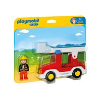 Playmobil 1.2.3 – Ouvrier Avec Camion Et Garage, Jeu De Formes Et Tri, Pour Les Tout-petits De 18 à 36 Mois