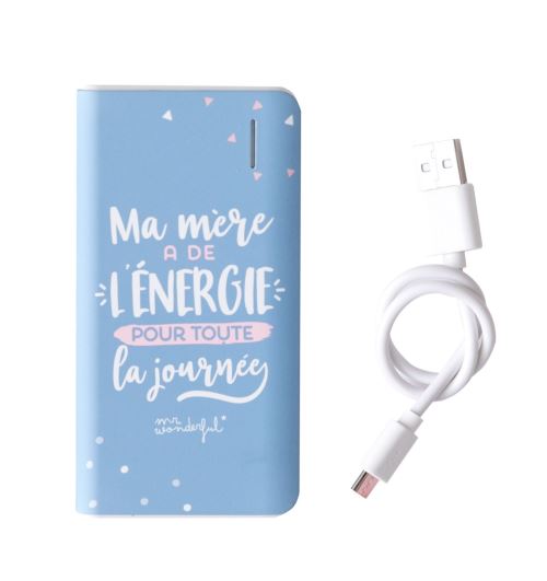 Batterie externe Mr. Wonderful Ma mère a de l'énergie pour toute la journée PowerBank 4000 mAh